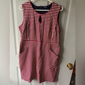 Lands End sleeveless polka dot dress SZ 14